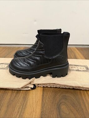 Gucci | Shoes | Gucci Black Ankle Boots With Chunky Platform  display picture 1